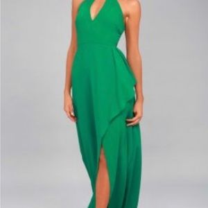 LULUS - Emerald Green Maxi Dress with Slit